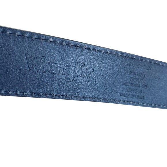 Wrangler Black Genuine Leather Work Belt - Silver Buckle Men's Size 36/90 - Picture 3 of 7